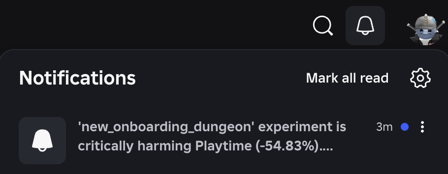 Early Harm creator hub notification