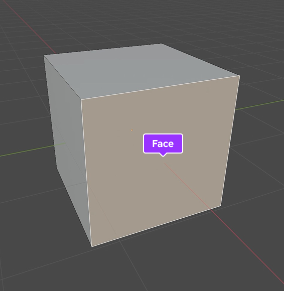 A single active face on a cube mesh.