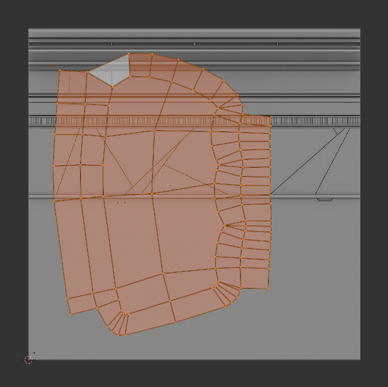 A UV map of a grip on a rivet gun.