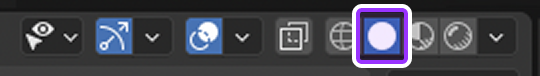 Blender's Viewport Shading options with the Solid shading mode highlighted.