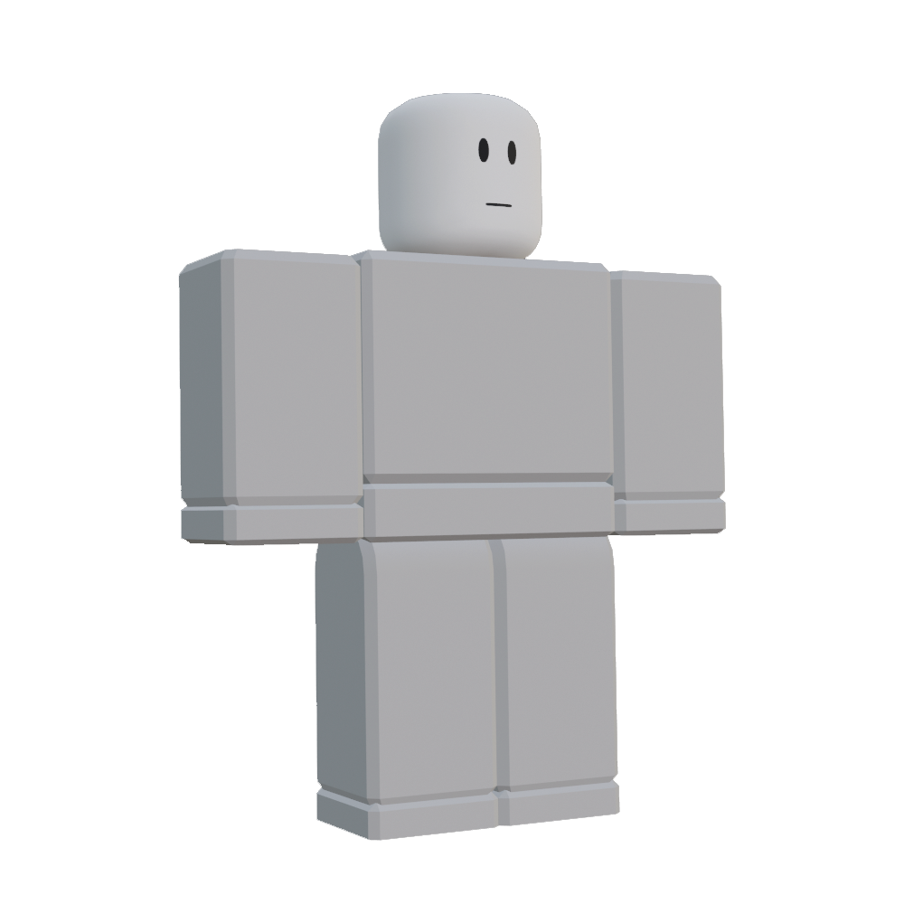 A colorless blocky-like character.