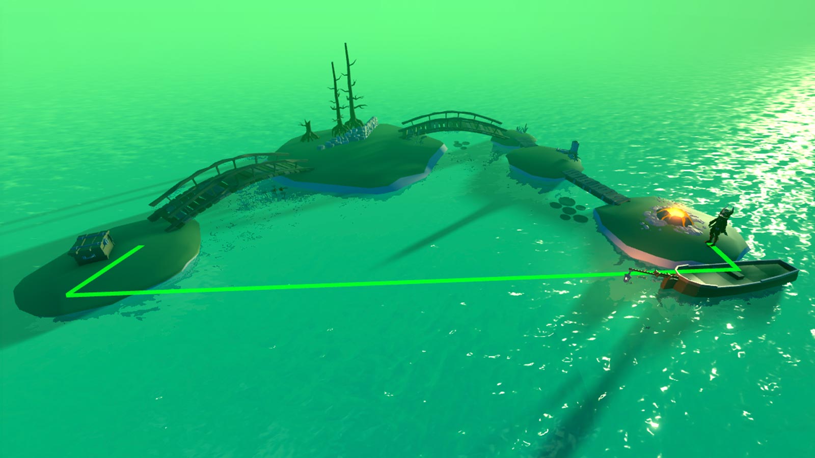PathfindingLink showing how an agent can use a boat.