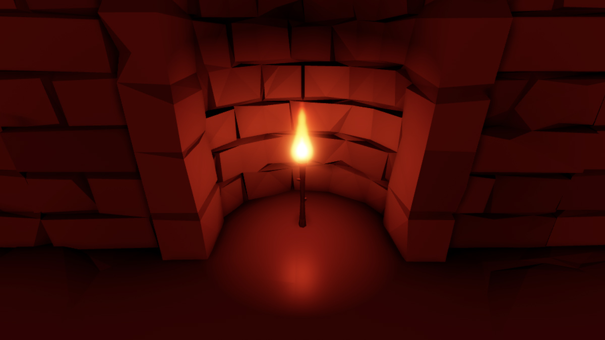 A torch that emits low light.