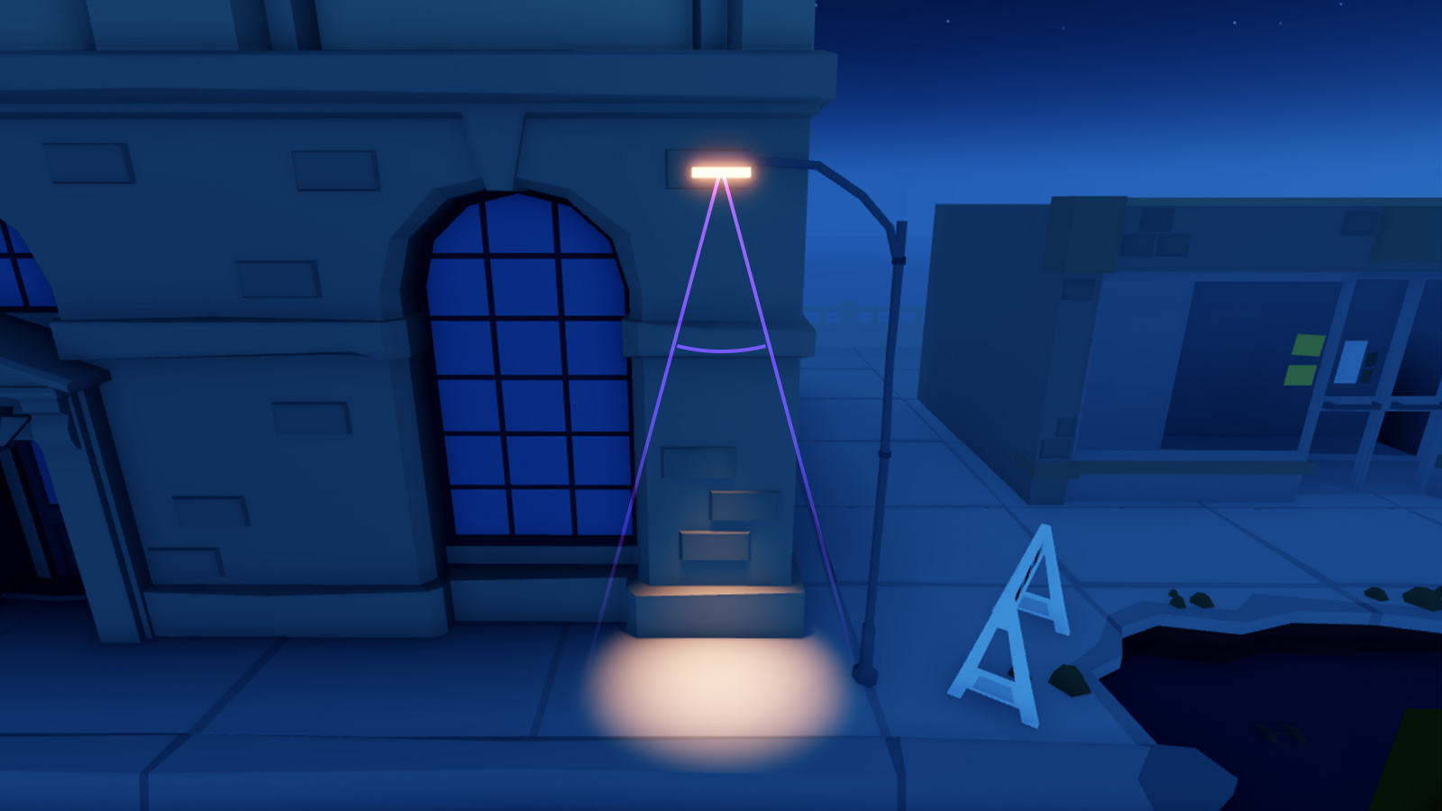 A street lamp spotlight with a 30 degree angle of emission.