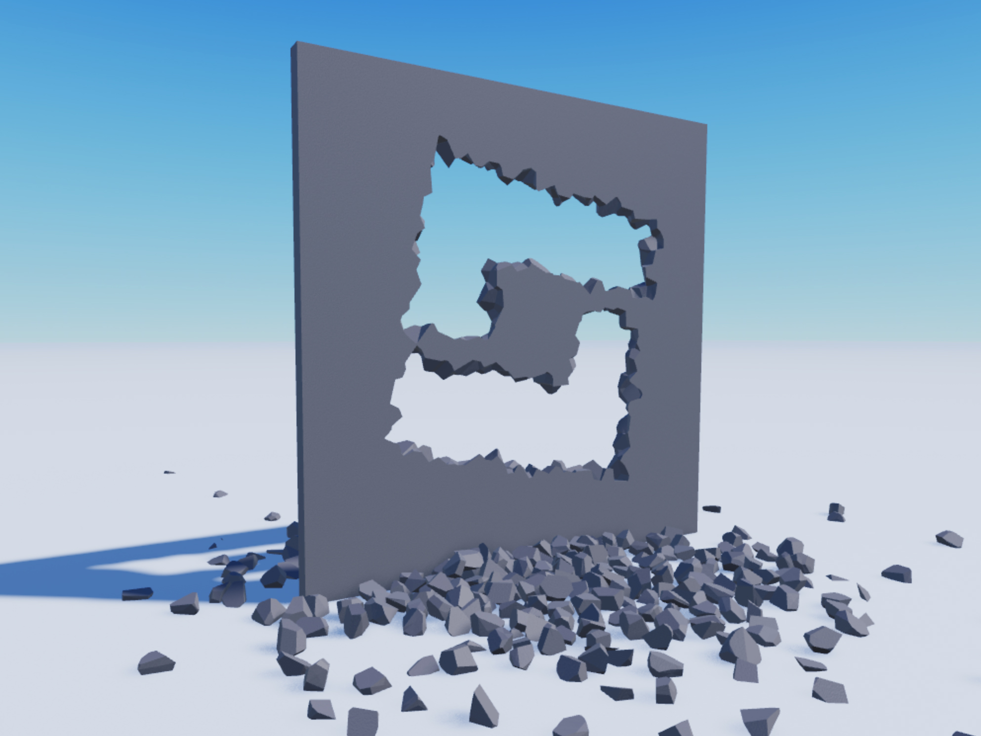 Results of a fragment in the shape of a stencil