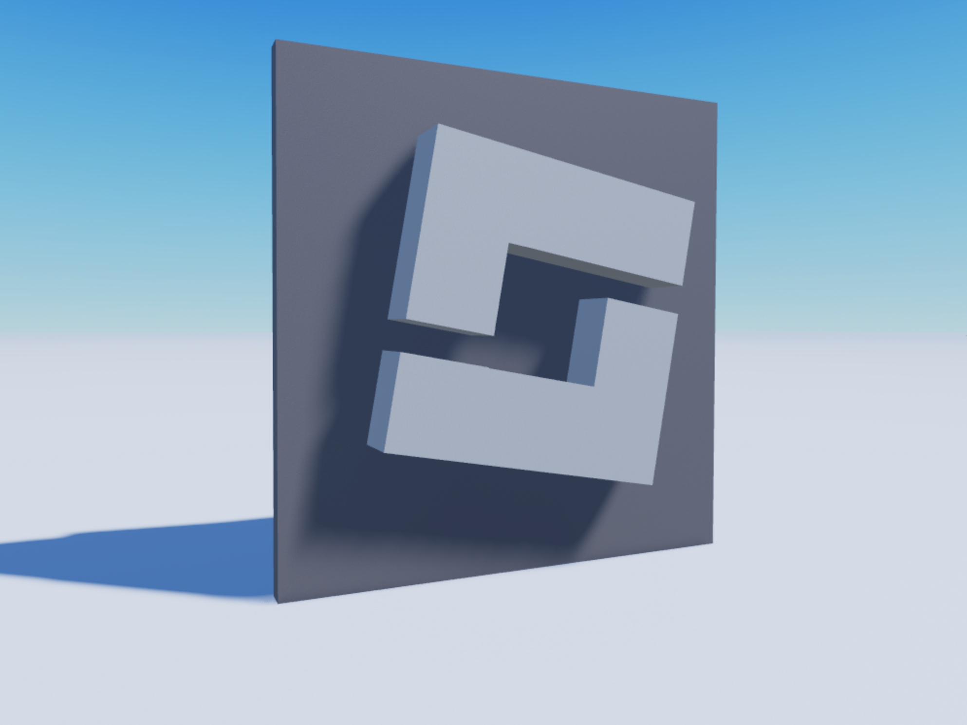 Stencil in the shape of the Roblox Studio logo