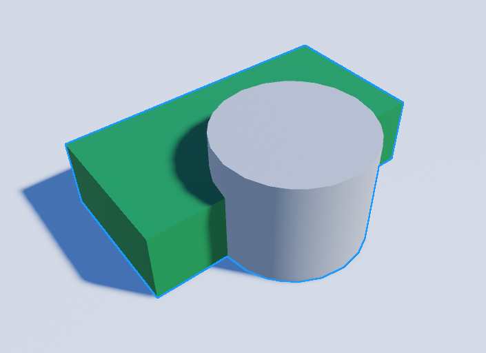 A block and a cylinder combined into one object.
