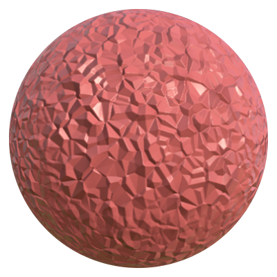 A clay colored sphere with an extremely rocky surface