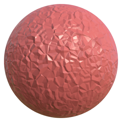 A clay colored sphere with a moderately rocky surface.