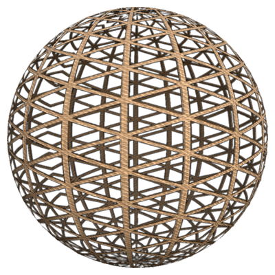 A sphere with regular triangular patterns on its surface completely invisible.