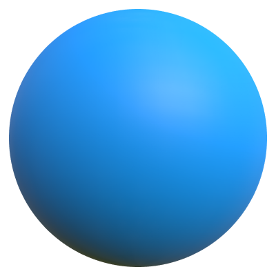 A blue semi-glossy sphere.