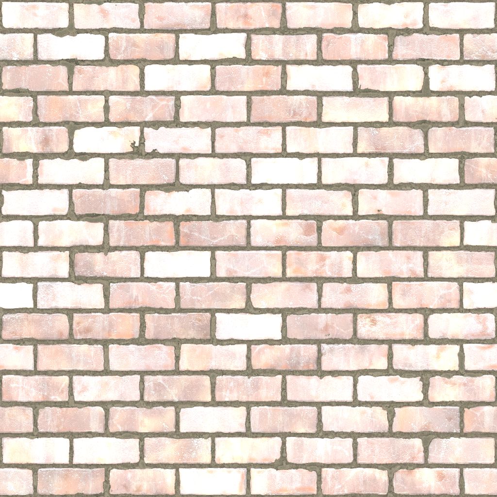 A warm, light colored brick texture with darker grey textured grout between the bricks.