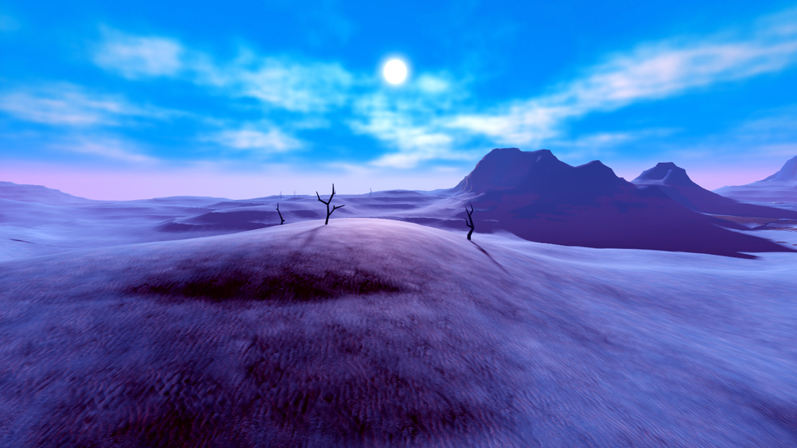 Custom terrain colors applied for tundra landscape