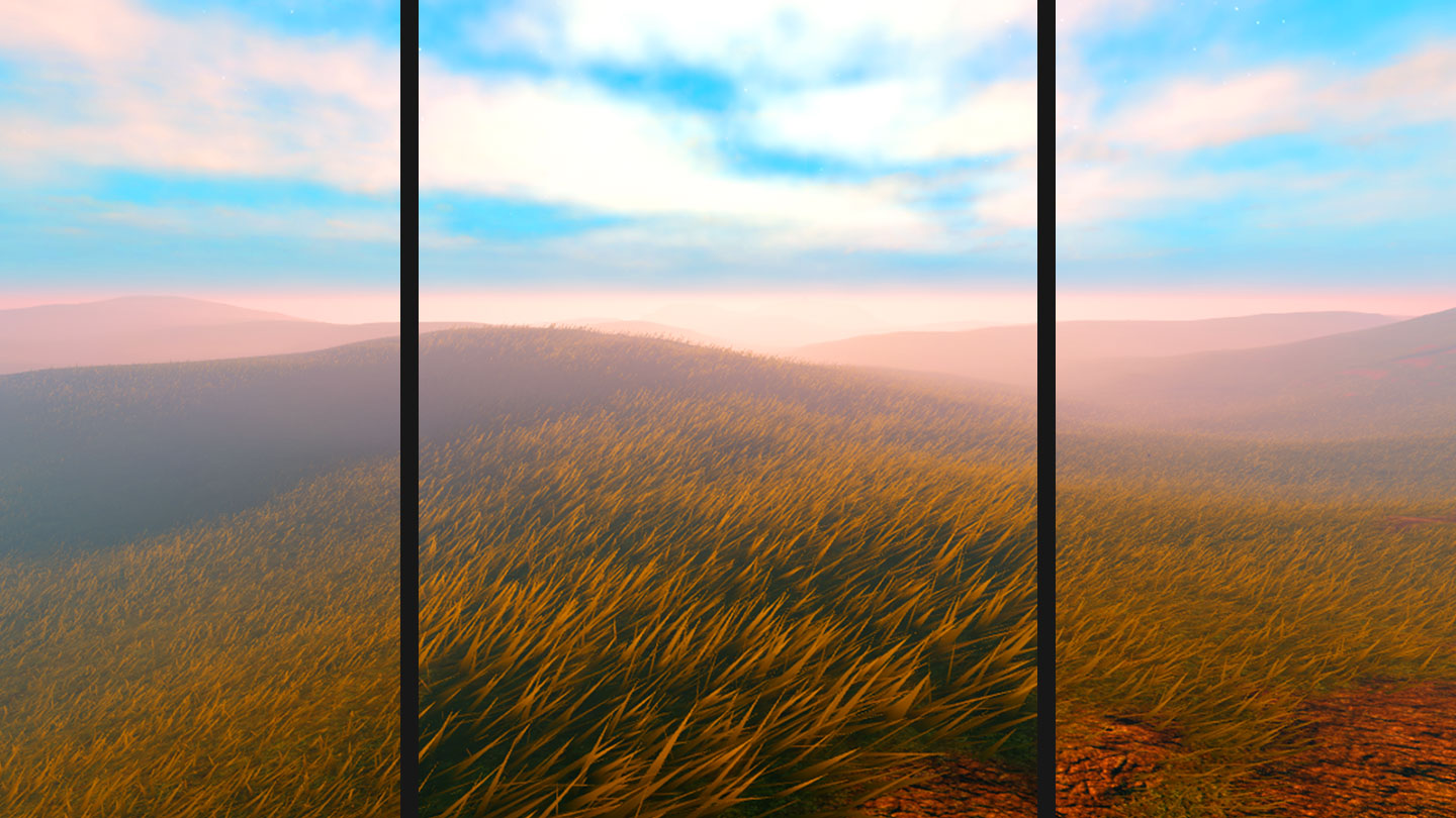 GrassLength comparison depicted on rolling grassland hills.