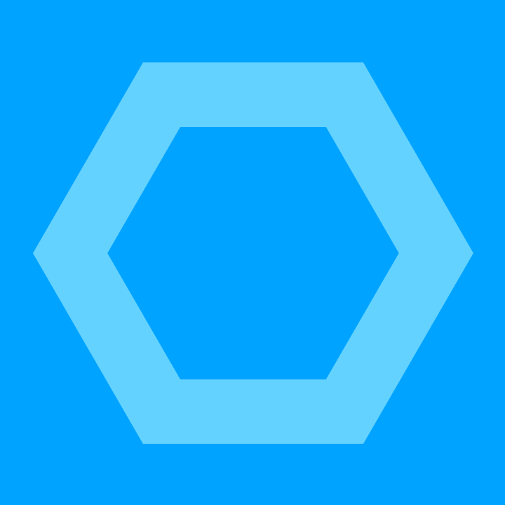 An example texture image of a light blue hexagon on top of a dark blue background.
