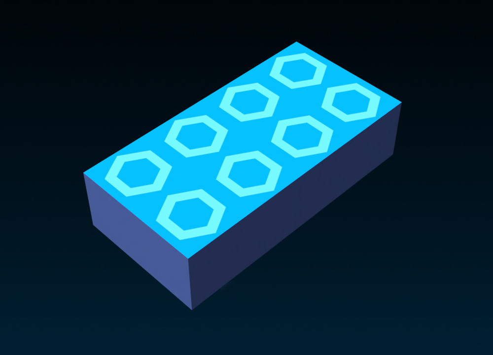 The same texture repeated eight times on a block part.