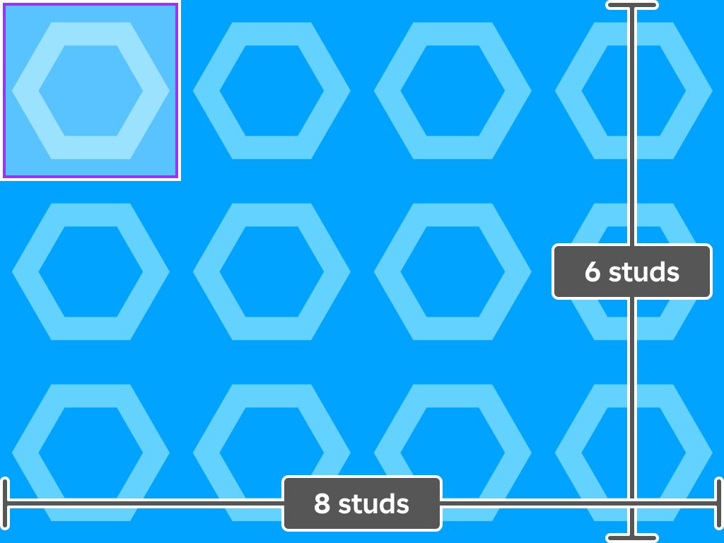 2x2 texture on a surface of 8x6 studs with no offset.