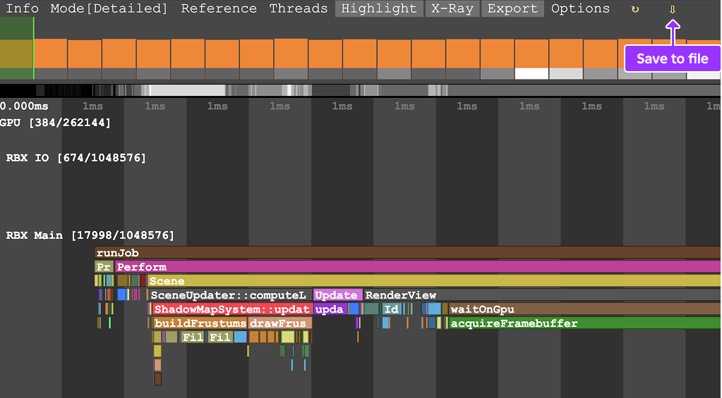 The save to file button in the web UI.