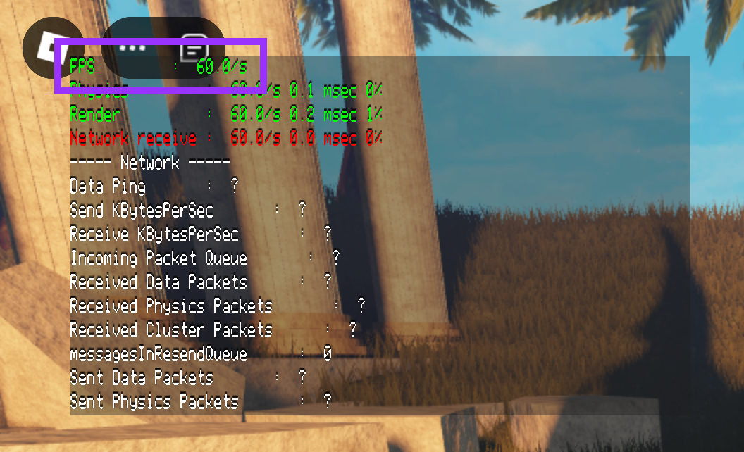 Performance summary showing 60 FPS.
