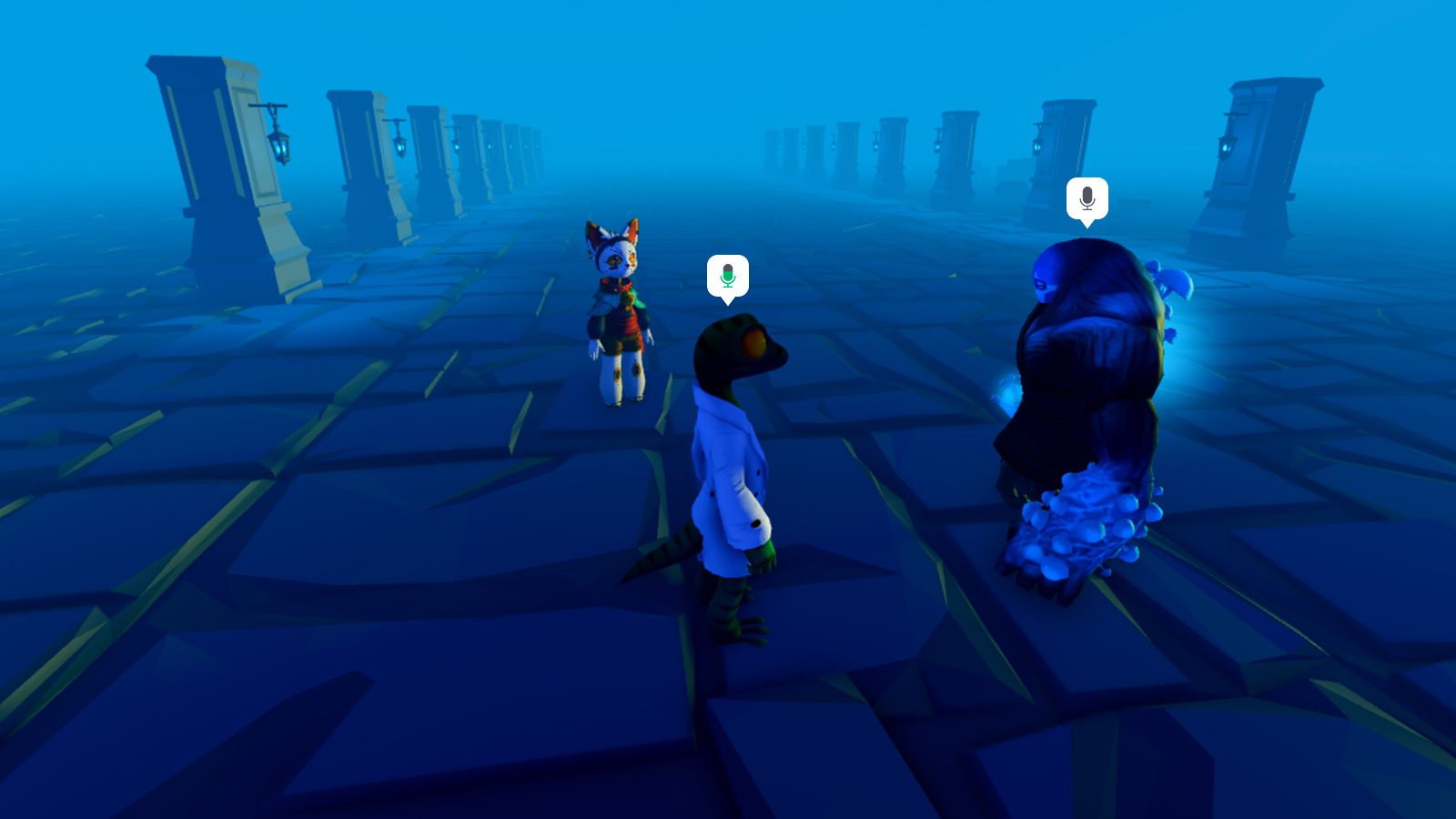 Two users chatting with voice inside a game.