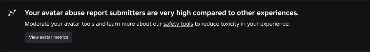 An automated insight detailing recent spikes in abuse and suggestions to address it