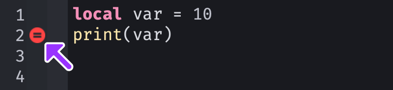 Conditional breakpoint shown in the script gutter