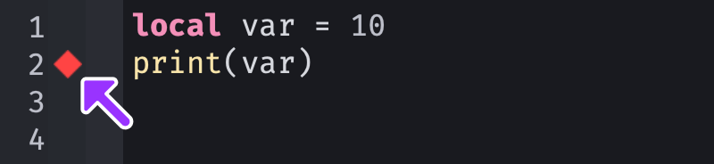 Logpoint shown in the script gutter