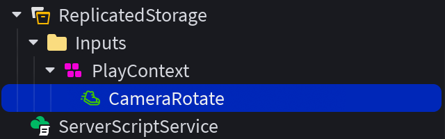 New InputAction instance inside an InputContext, renamed to CameraRotate