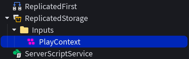 New InputContext instance inside ReplicatedStorage named PlayContext
