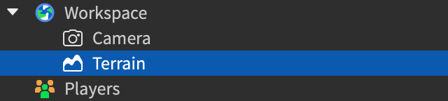 Terrain object within the Workspace hierarchy