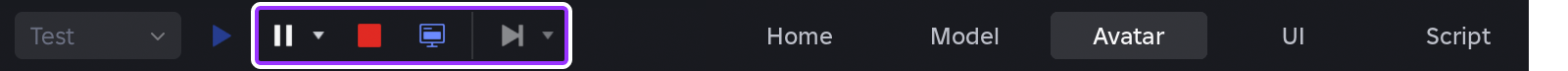 Additional options available during a playtest from Studio's mezzanine.