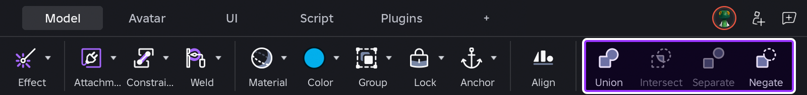 Solid modeling tools highlighted in Studio's toolbar.