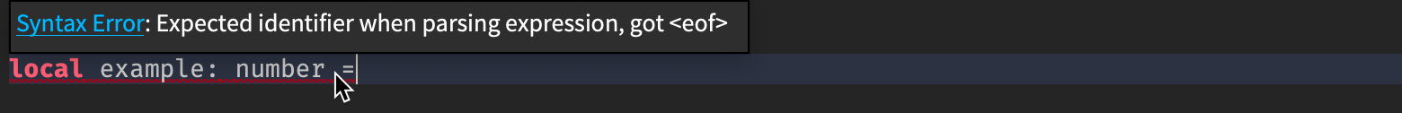 Autocomplete showing diagnostic information.