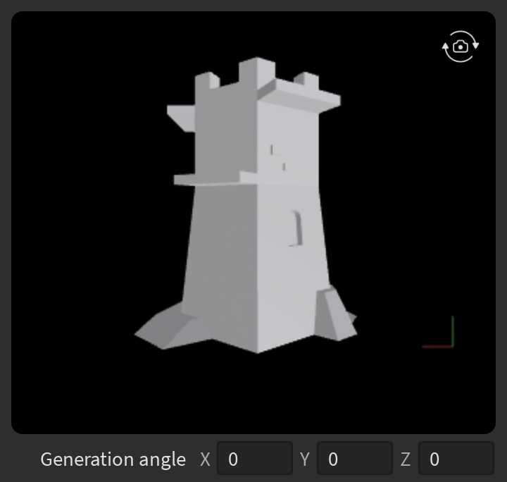Good generation angle focusing on primary faces of a tower mesh