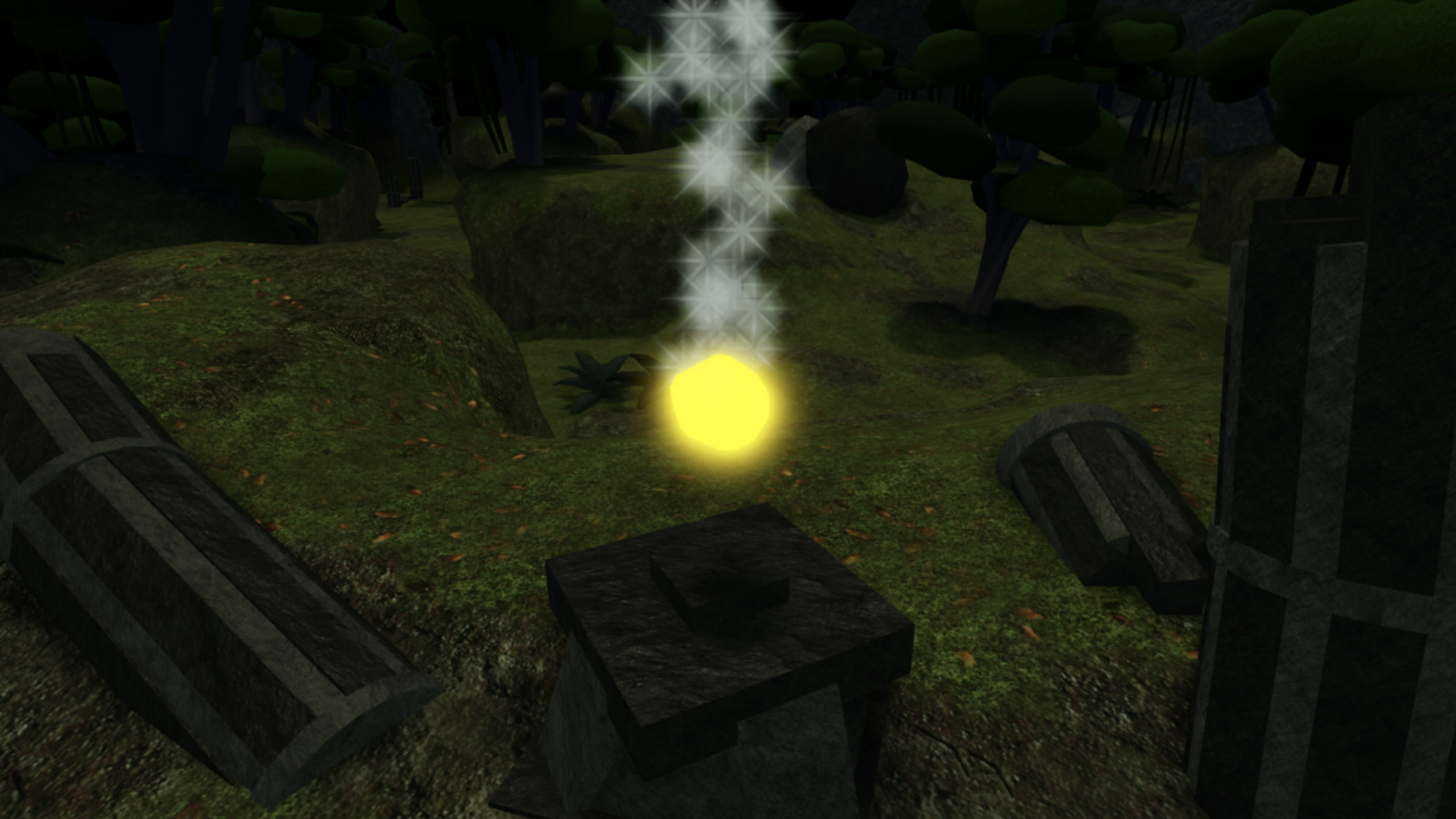 Default particles emitting from the GoldNugget part