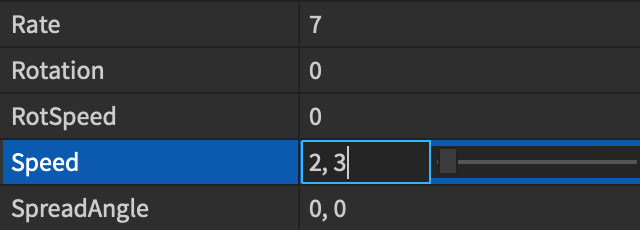 Particle Speed property