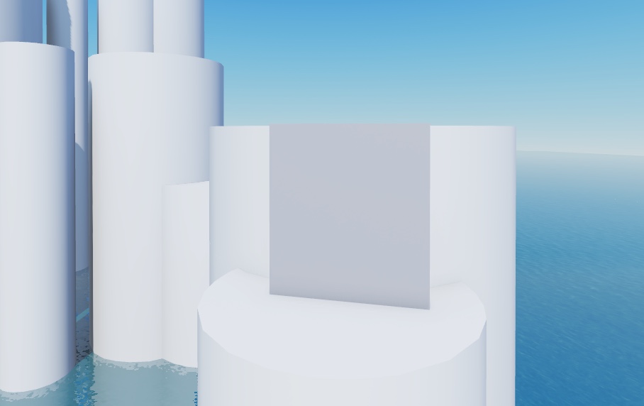 A close-up view of a gray block sticking out of a gray cylinder.