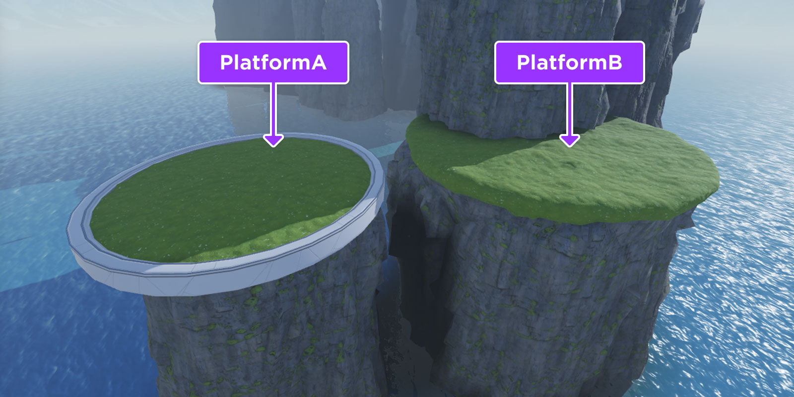 Platform A and Platform B are side-by-side, and highlighted with their platform type.