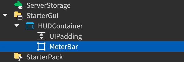 New frame inserted and renamed to MeterBar.