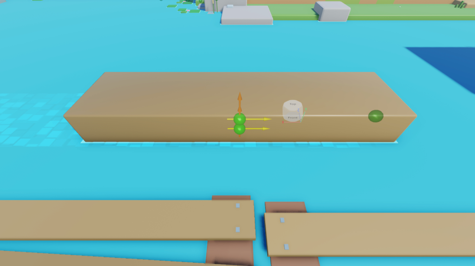 A close up view of a log and its attachment visual aid. Both attachments have a primary axis that points to the right, and a secondary axis that points upward.