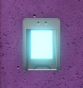 A futuristic card reader with trim sheet textures applied.