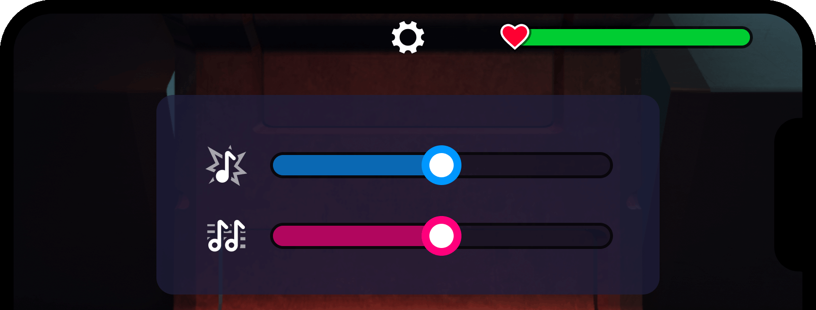 BackgroundVolumeSlider with modified InnerFill color.