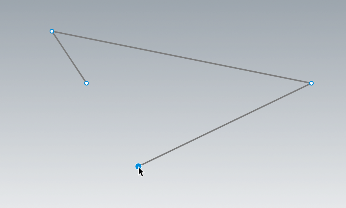Diagram illustrating an example path created using the Add Point tool to connect a series of points.