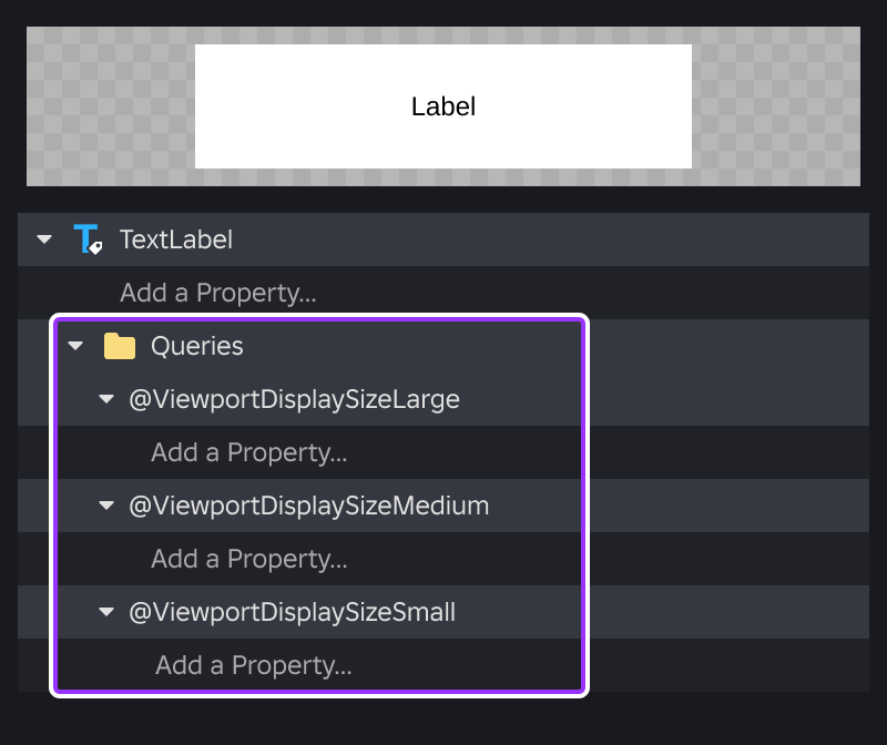 Hierarchy of a StyleQuery within a class rule.