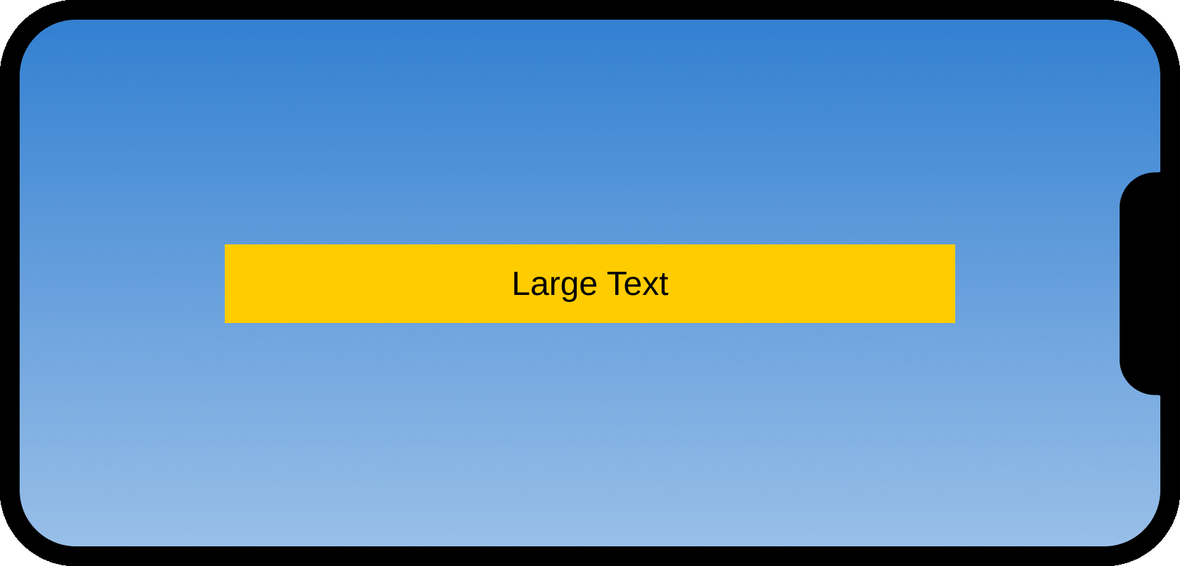 TextLabel appearing gold with 'Large Text' on the same phone viewport.
