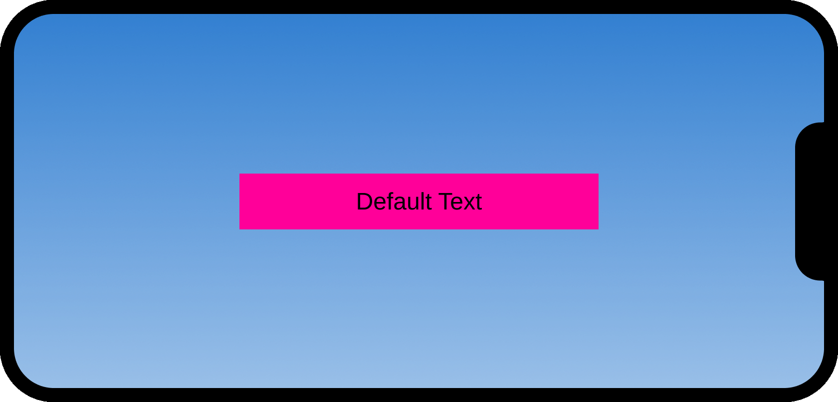 TextLabel appearing magenta with 'Default Text' on a phone viewport.