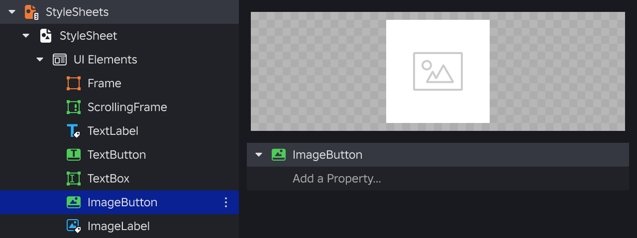 Default class style in the Style Editor.