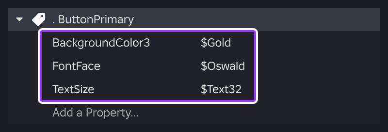 Tag rule configured with tokens in the Style Editor.