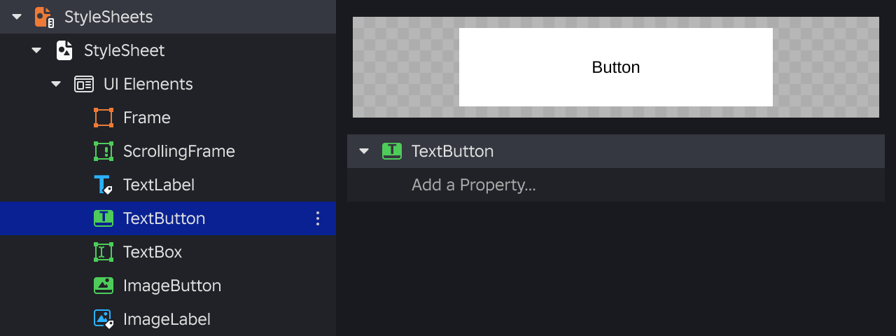 Default class style in the Style Editor.