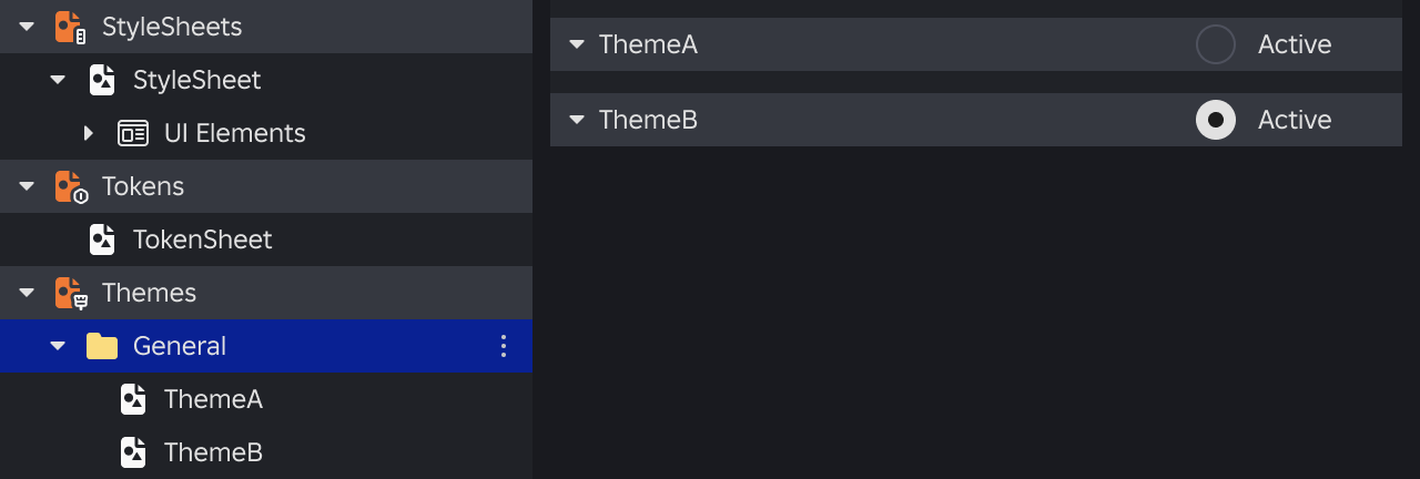 ThemeB swapped in the Style Editor.